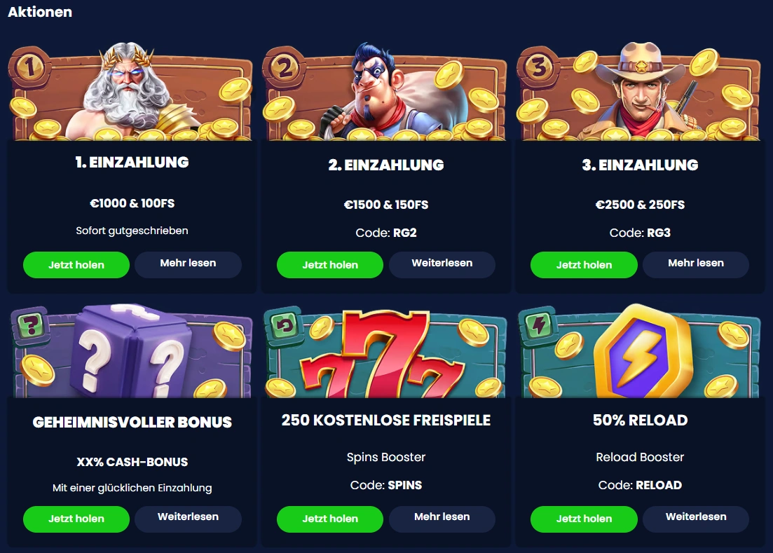 Exclusive bonuses and ongoing promotions at RichGringo Casino