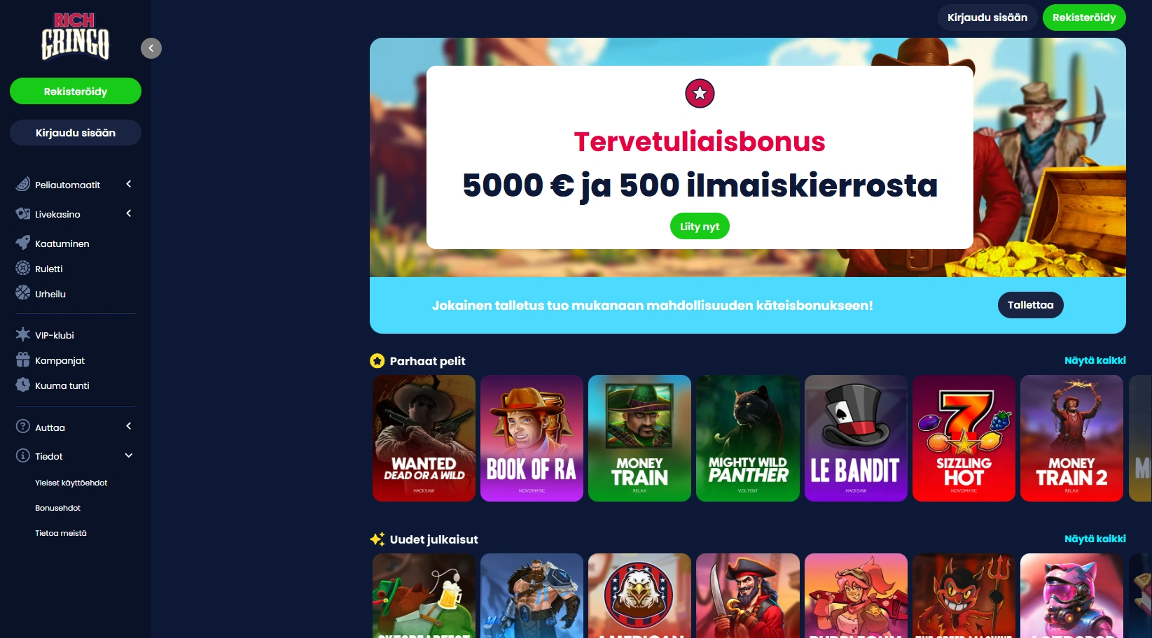 Yhteenveto RichGringo pääosioista