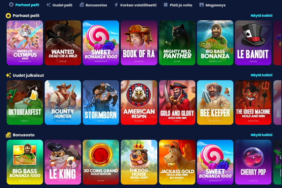 Kokoelma kaikista kolikkopeleistä RichGringoilla