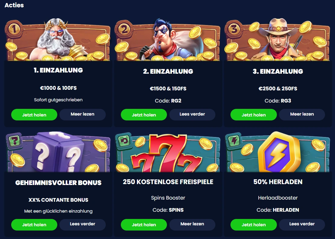 Exclusieve bonussen en lopende promoties bij RichGringo Casino
