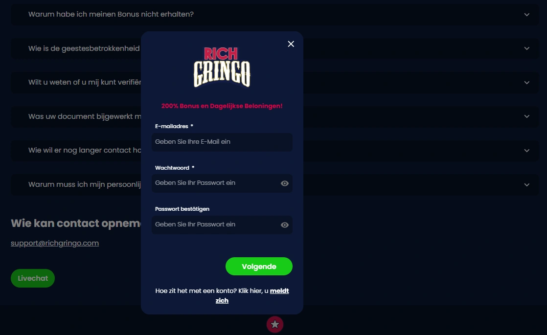 Registreer snel een nieuw profiel